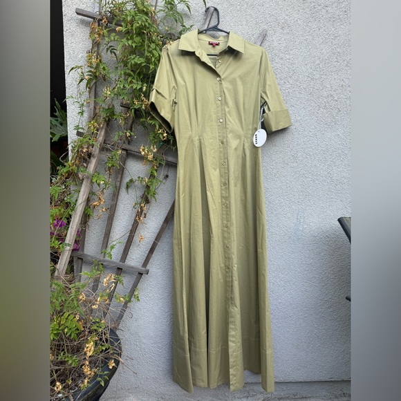 STAUD JOAN MAXI DRESS KHAKI - Picture 7 of 10